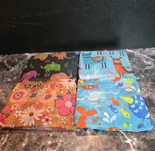 Lot of 4 Multicolor Nylon Foldable Reusable Tote Shopping Bags 