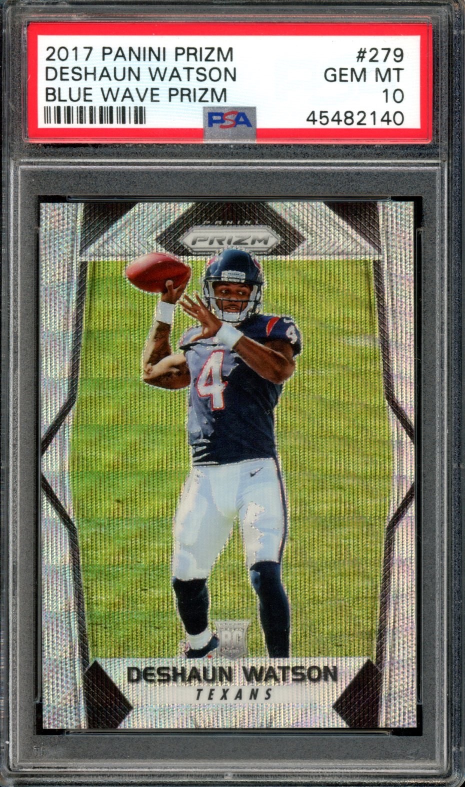 Deshaun Watson 2017 Panini Prizm #279 Blue Wave Rookie RC /149 PSA 10 Gem Mint