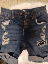 Justice Girl's Blue Jean Cuffed Shorts Size 12