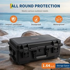 Rolling Camera Case Heavy Duty Waterproof for Travel w/ Padded Dividers Wheels