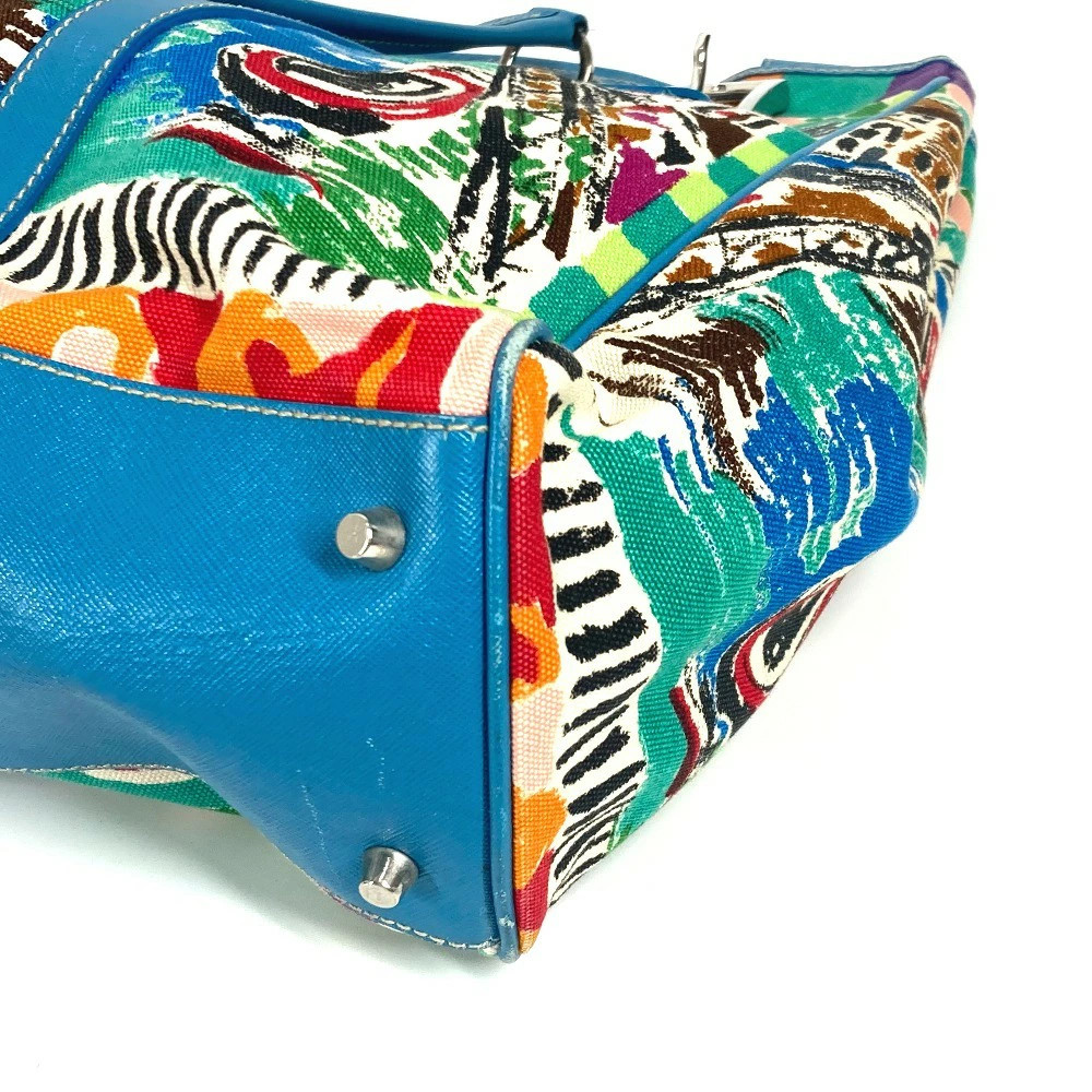 Prada Triangle Logo Plate All Over Pattern Bag Sh… - image 6