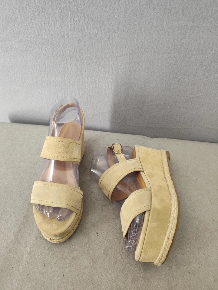 Joie Mujer Tacones 36.5 Gamuza Doble Correa Hebilla Alpargata Cuña Sandalias Zapatos Foto 4 de 4