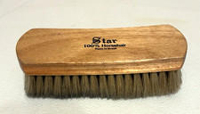 Vintage Star 100 Horsehair Shoe Shine Brush Wood Handle Made in Brazil