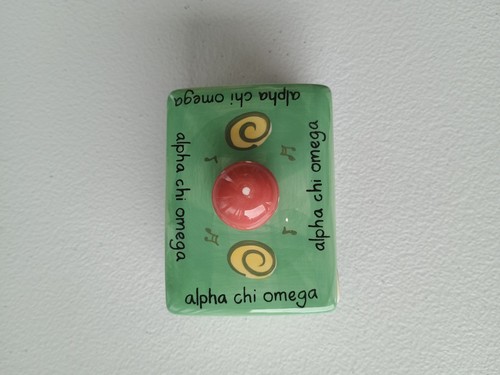 Alpha Chi Omega Porzellan Andenken Box Deckel Deckel Alexandra & Co Bruderschaft Bruder - Bild 6 von 13