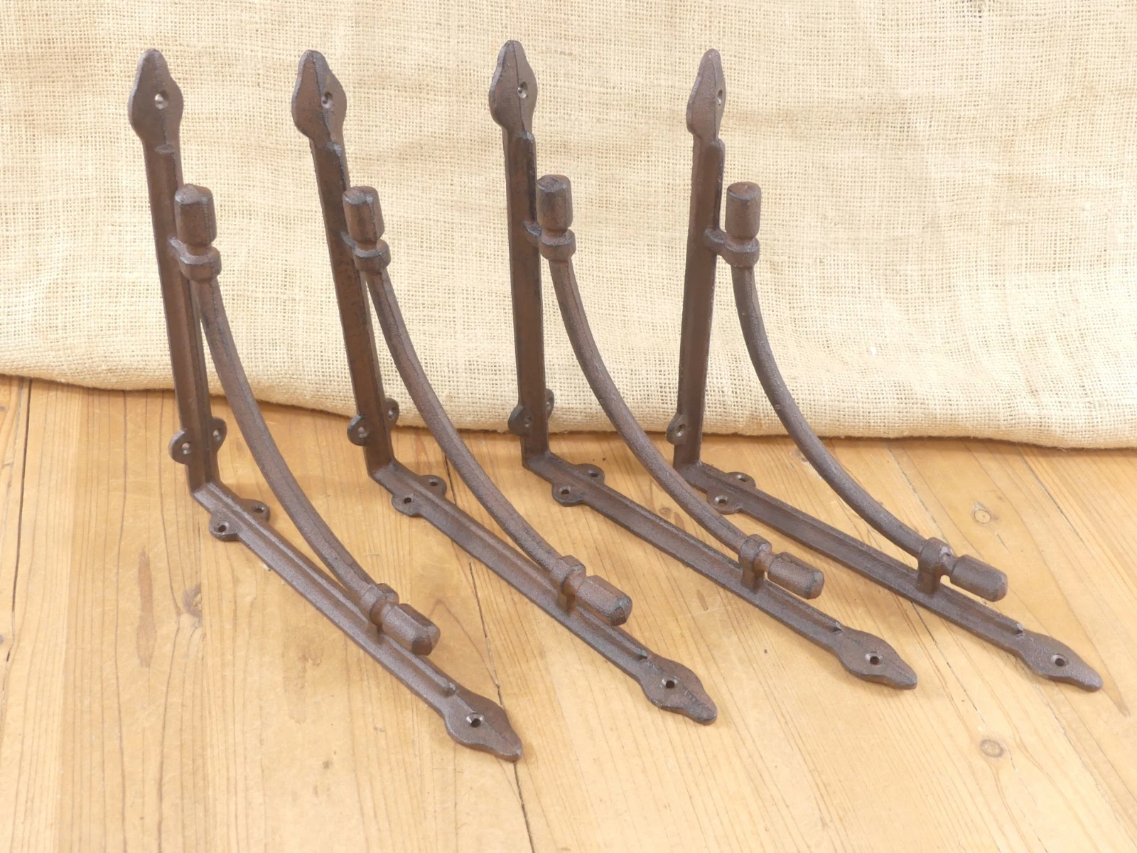 4 LARGE Shelf Brackets Corbels Wall Cast Iron Rustic Farmhouse 10" X 10" !!
Opens in a new window or