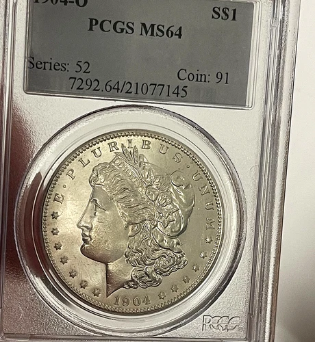 1904 O Morgan Silver Dollar PCGS MS64 Frosty Bright Luster Premium Quality