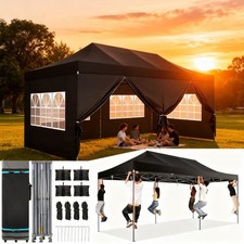 Gazebo Pieghevole 3x6 Impermeabile Stabile Pop up Gazebo Pieghevole con 6 Pareti Laterali