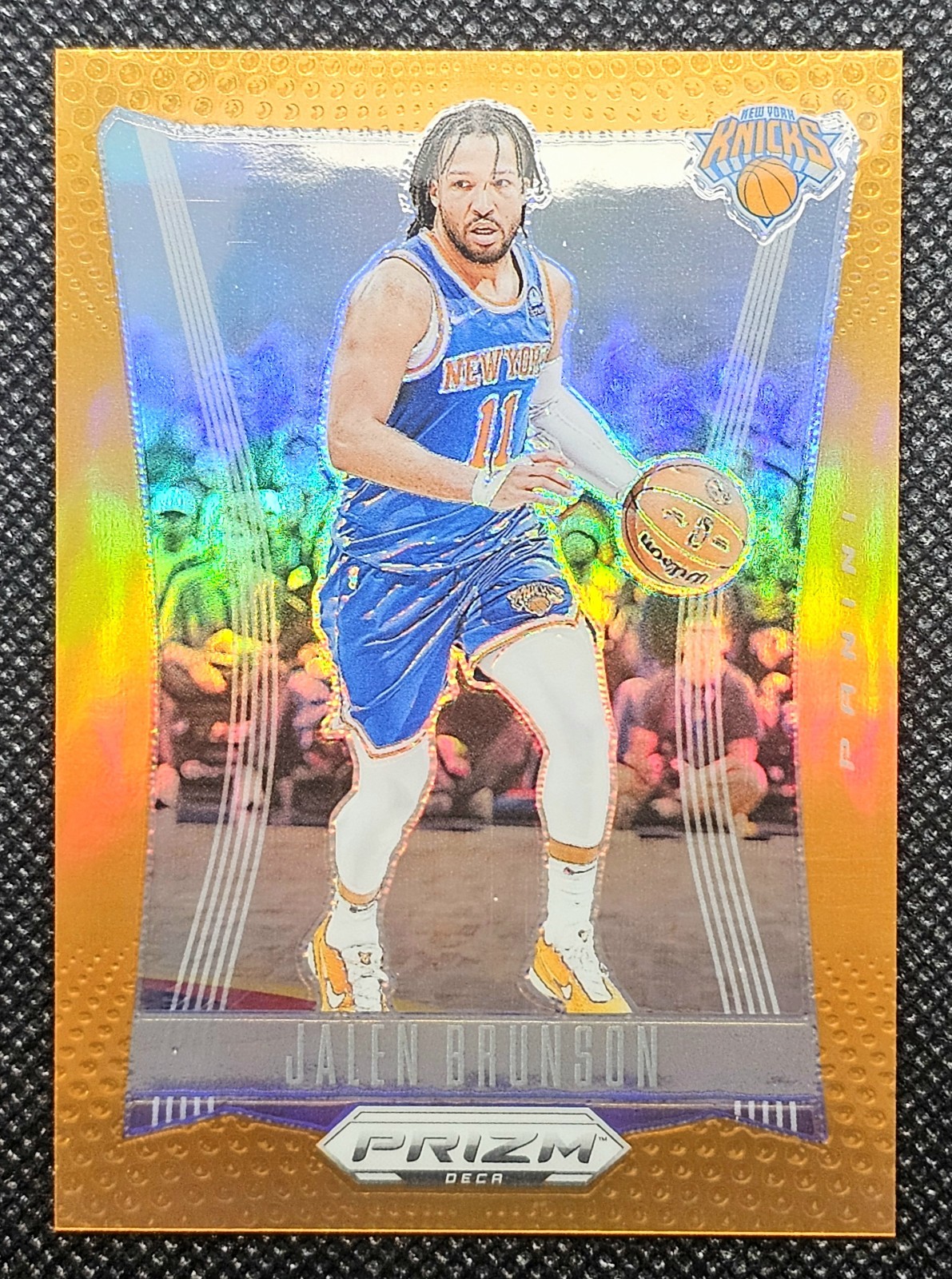2023-24 Panini Prizm Deca Orange Prizm /49 Jalen Brunson Color Match #107 Knicks