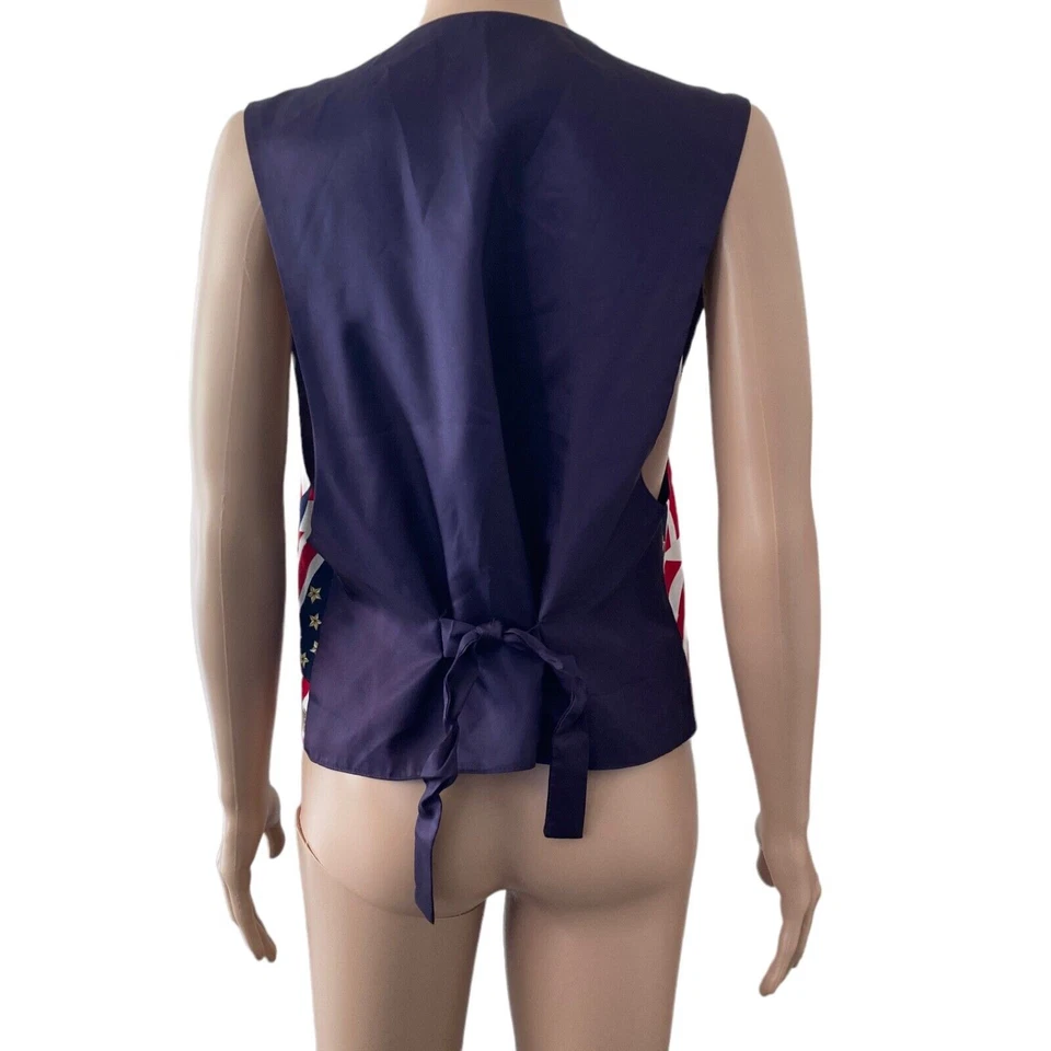 American Flag Vest Patriotic Eagle Red White Blue Mens Large Waistcoat - Image 2 of 4