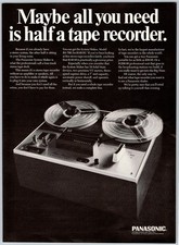 1967 PANASONIC TAPE RECORDER Vintage 8"X11" Magazine Ad 1960's HTN44