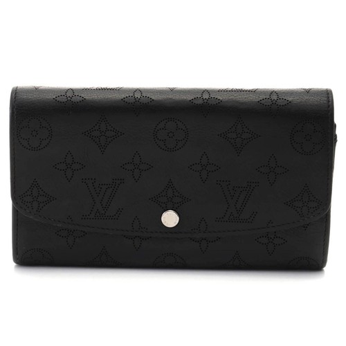 LOUIS VUITTON Portefeuille Iris Mahina Noir M60143 Long Wallet Used