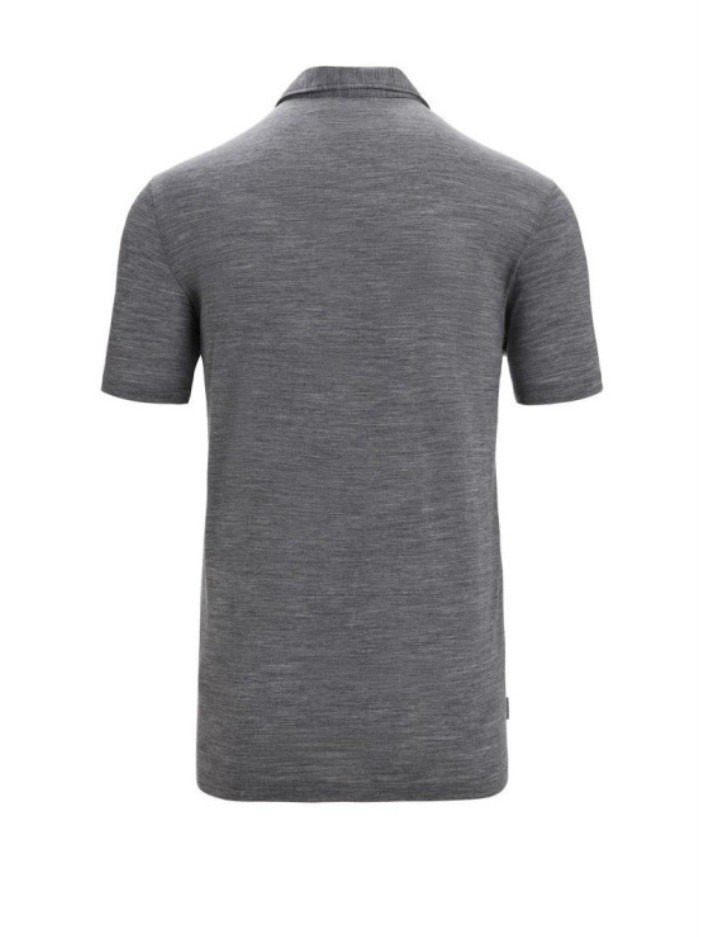 Icebreaker Drayden SS Polo Shirt Men’s Gritstone Heather Merino Medium Free Shp