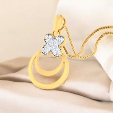 0.40 TCW F/VS1 Round Brilliant Cut Natural Diamonds Necklace in 14K Yellow Gold