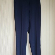 Quince Dress Pants Womens S Blue Microfiber Belted Elastic Waist Stretch Pockets