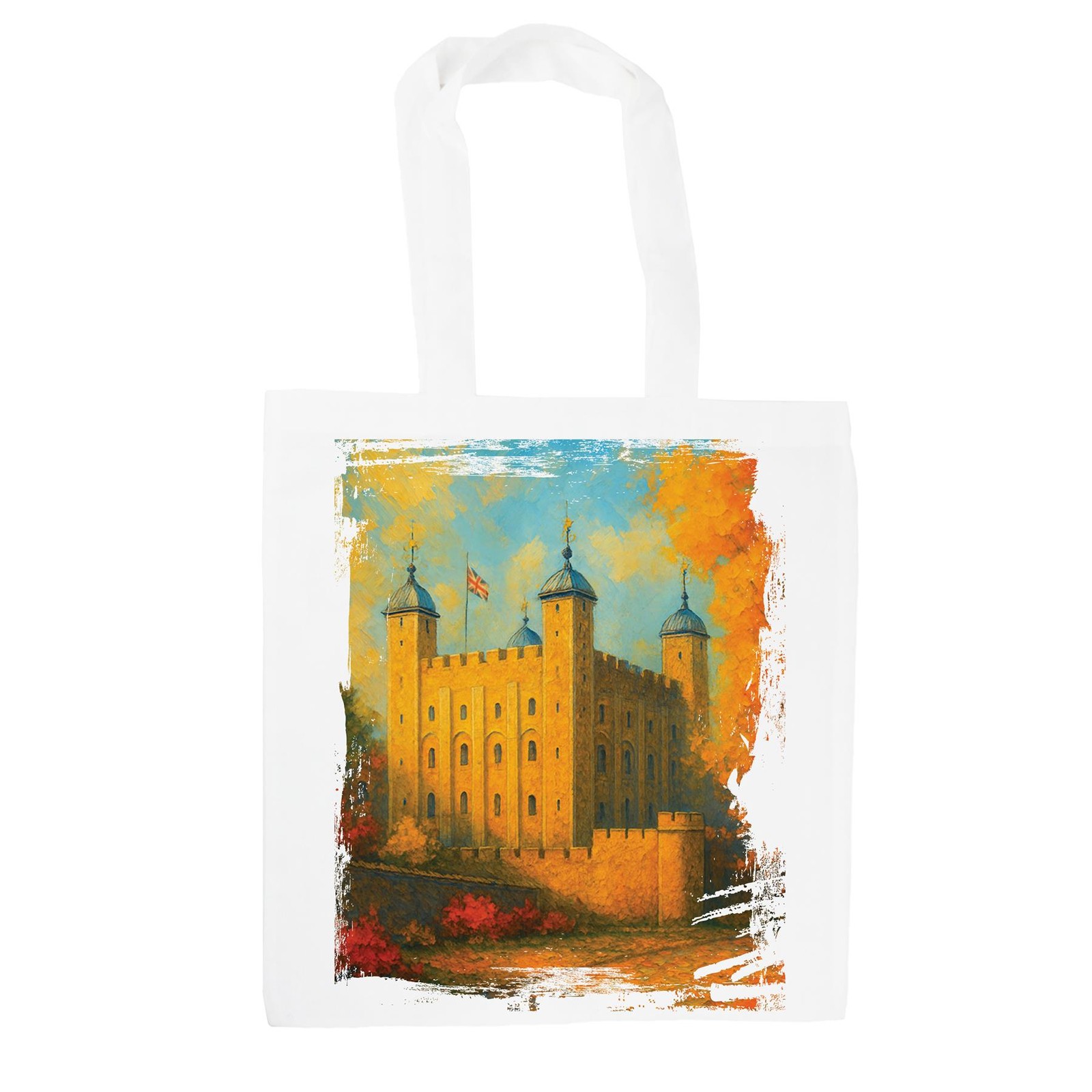 Tower of London Tote Bag - UK Landmarks Oil Painting Art Shopping Bag Gift