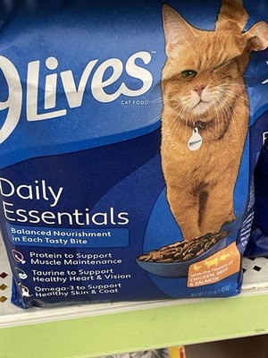 9Lives Daily Essentials Dry Cat Food Chicken Beef Salmon Protein Taurine Omega-3