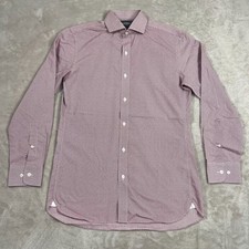 Bonobos Shirt Mens Size 15 Purple White Floral Slim Fit Wrinkle Free Button Up