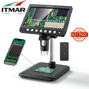 Microscopio Industriale Digitale 1200X HD 7'' Display a Colori Fotografia- Video