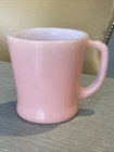 Vintage Anchor Hocking Ware USA  Fire King  Pink D-Handle Milk Glass Mug