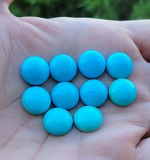 One Round Shaped Natural Arizona Turquoise Cabochon 13mm
