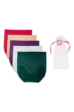 Breezies Women's 5-pack Set Sparkle Stripe Seamless Brief Holiday