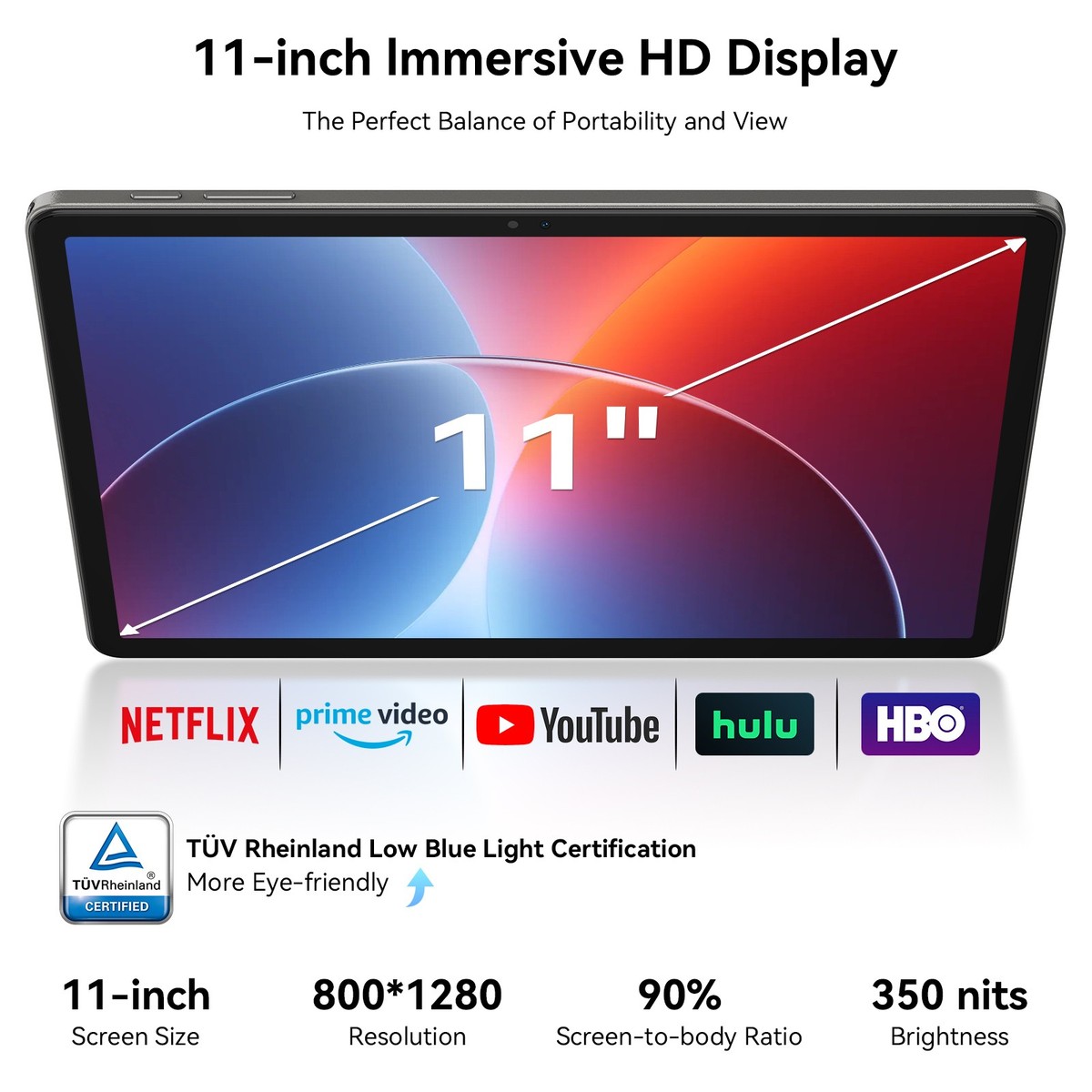 TABWEE T50 Android 16 Tablet 11 Inch 24GB+128GB Octa-Core T615