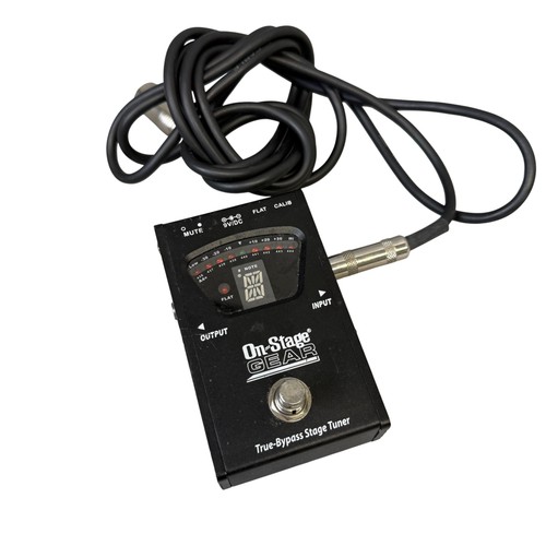 On-Stage Gear True-Bypass Stage Tuner Pedal Black 9V Guitar Bass Effects