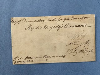 Prime Minister William Pitt The Younger Good Autograph Signature
