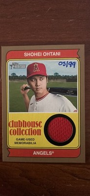 2023 Topps Heritage Shohei Ohtani Card With GAME USED JERSEY serial #05/99