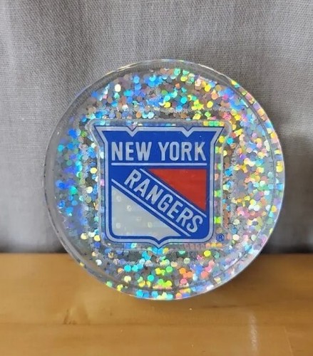 VINTAGE Holographic Sticker Pog Slammer NHL New York Rangers Plastic 1.5in Retro - Picture 2 of 6