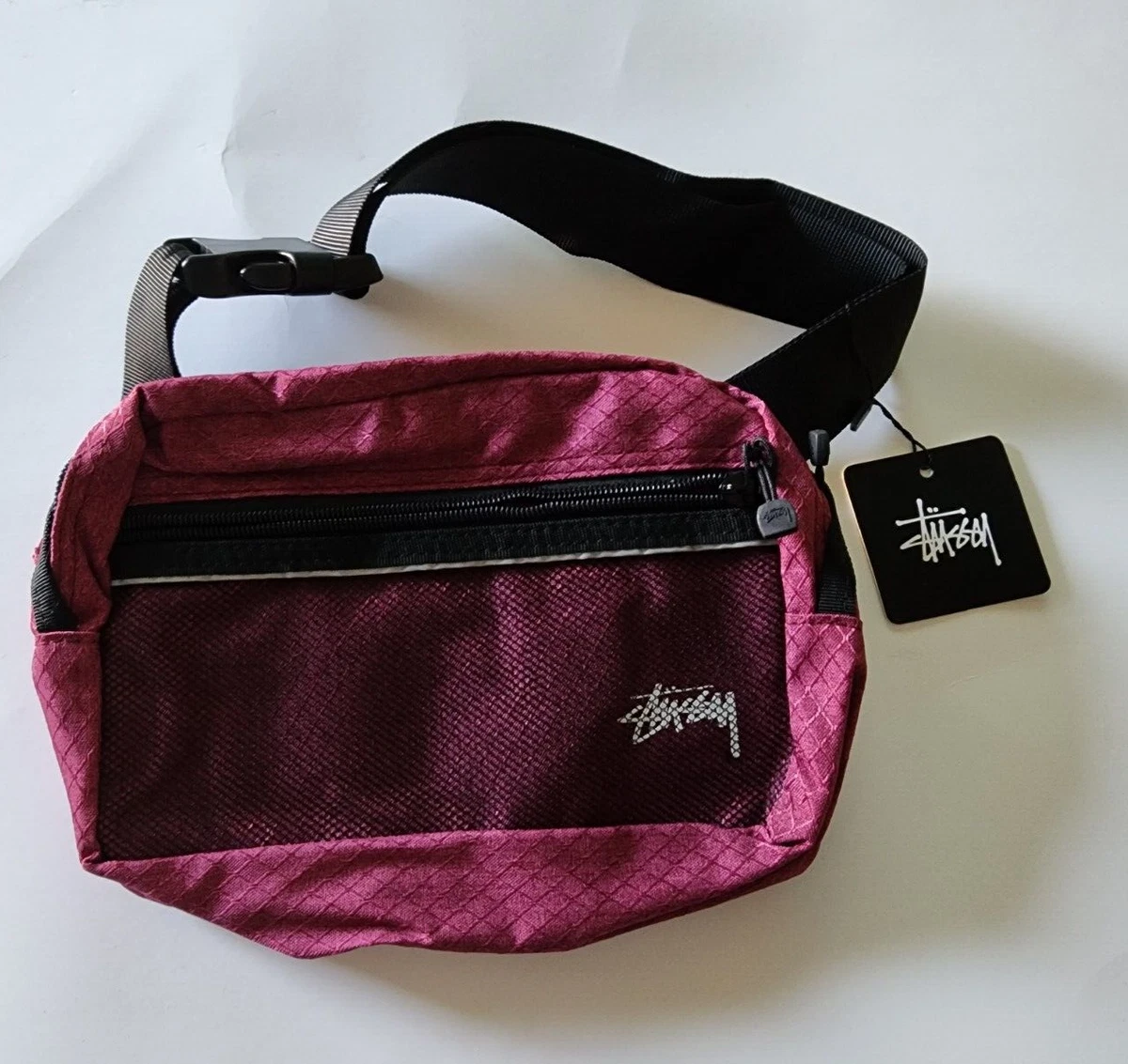 STUSSY Mesh Bag Shoulder Cross Body Hand Messenger Strap Black Bape Supreme