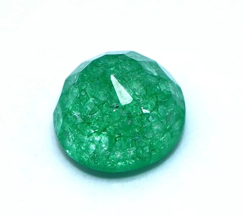 Piedra preciosa de mayo de corte redondo natural verde esmeralda de 7,60 quilates con regalo gratis - Imagen 9 de 10