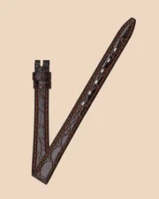 Universal Geneve 10mm x 8mm Vintage Burgundy Crocodile Strap Burgundy Strap