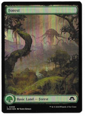 MTG Forest Full Art FOIL Modern Horizons 3 (MH3) Basic Land Card