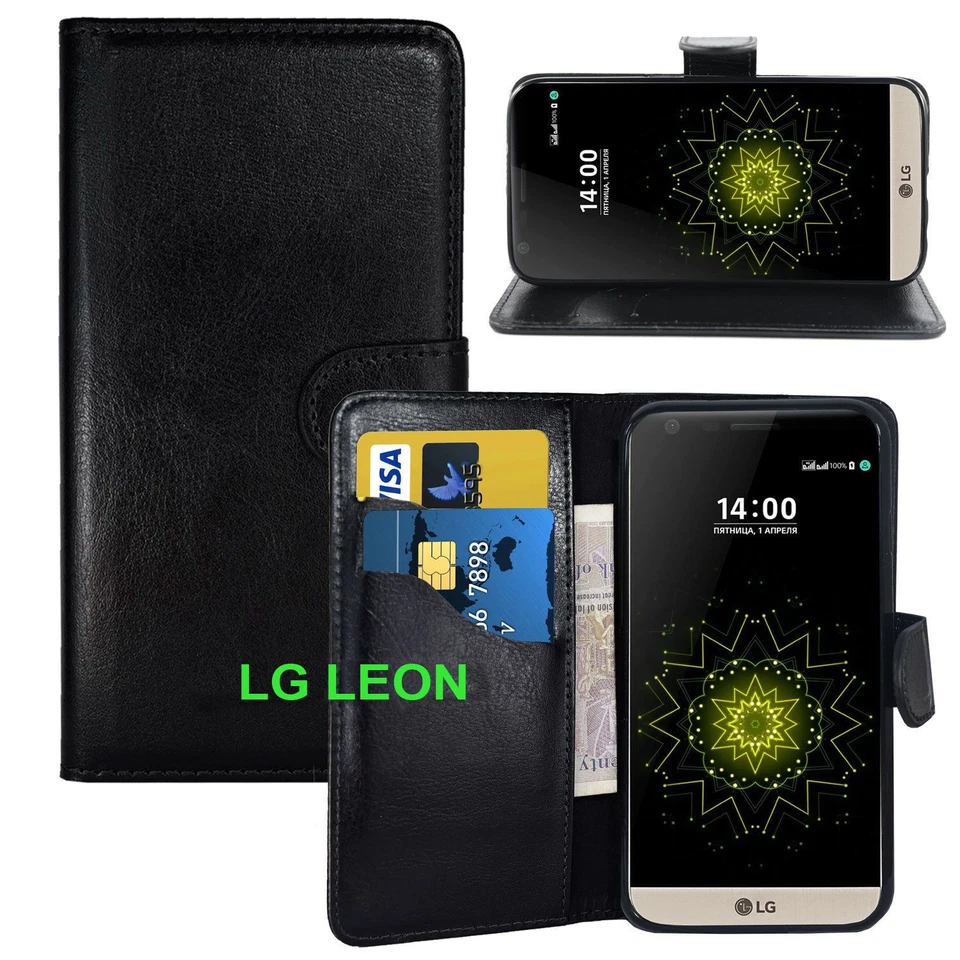 BLACK WALLET CARD SLOT stand GEL LEAHTER CASE FOR LG G5 G4 K8 K3 K5 - Image 4 of 4
