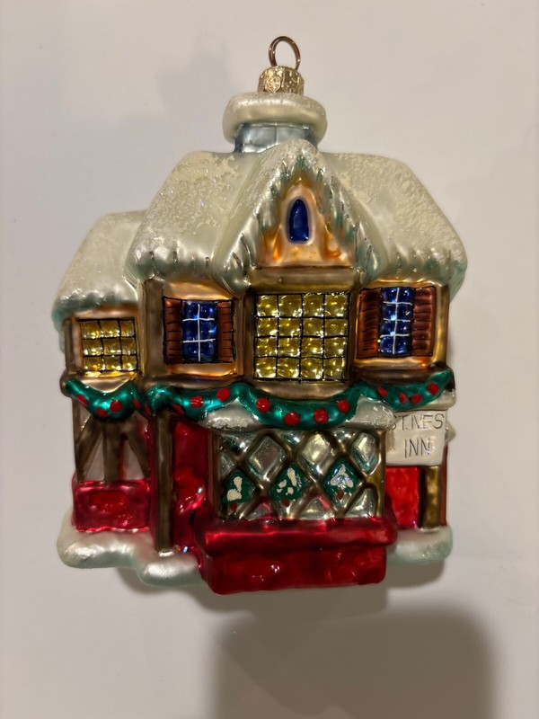 Christopher Radko Alpine Frostville St Ives Inn Ornament Mercury Glass