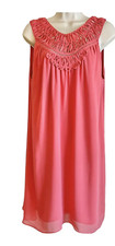 NEW MAX STUDIO Sleeveless Dress  Shift lined     Coral  Size Large  $128   NWT