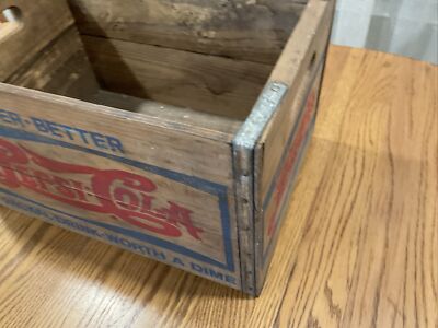 Vintage Pepsi Wooded Crate Box w/ Checkerboard Top