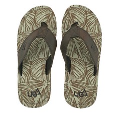 MENS URBAN BEACH COLORADO BROWN LEATHER TOE POST FLIP FLOP BEACH SANDALS