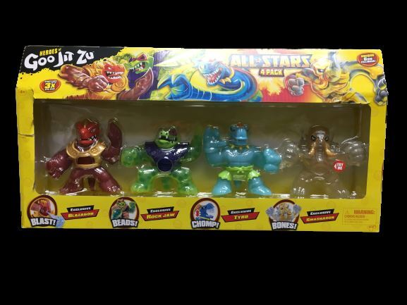 Heroes of Goo Jit Zu All Stars 4 Pack Blazagon Rock Jaw Tyro