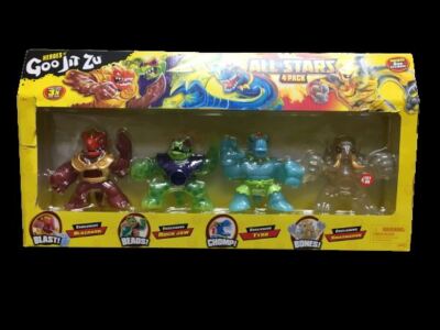 Heroes of Goo Jit Zu All Stars 4 Pack Blazagon Rock Jaw Tyro Smashadon Set New