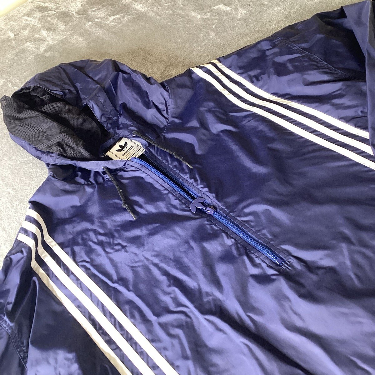 Adidas Track Jacket Men's 2XL Full Zip Vintage Navy Blue Adidas Track Jacket Men's 2XL Full Zip Vintage Navy Blue