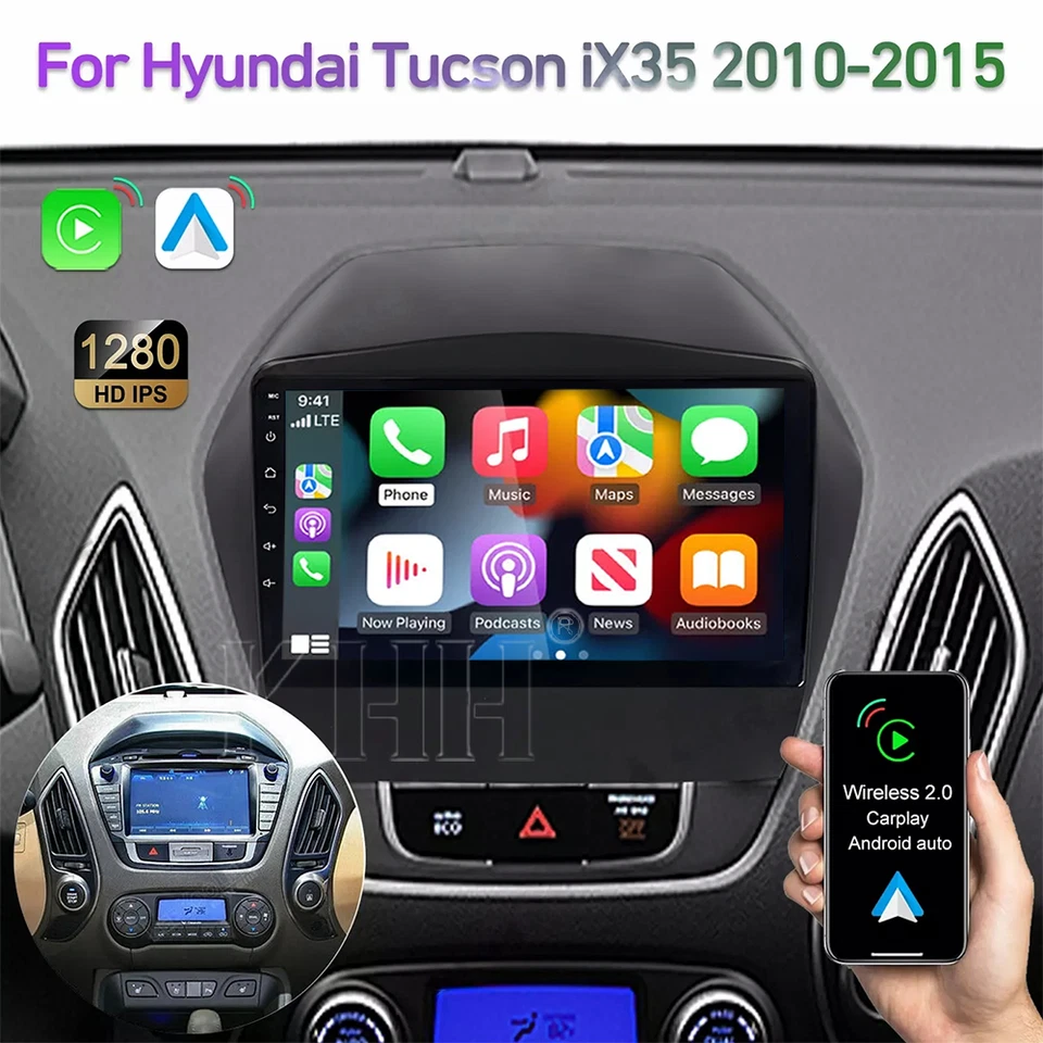 Für Hyundai ix35 Tucson 2009-2015 Android 13.0 Autoradio BT GPS Navi DAB+ 2+64GB - Bild 2 von 4