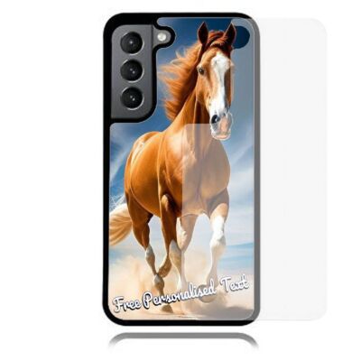 Personalised Text For Samsung Galaxy Glass Case Phone Series - Horse Portrait