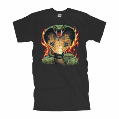 T-Shirt coiled cobra snake Flammen Schlange american fashion shirt USA (ADS0020)