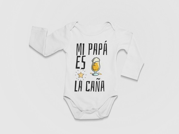 Body PAPÁ ERES LA CAÑA - Cerveza. 100% algodón envío rápido