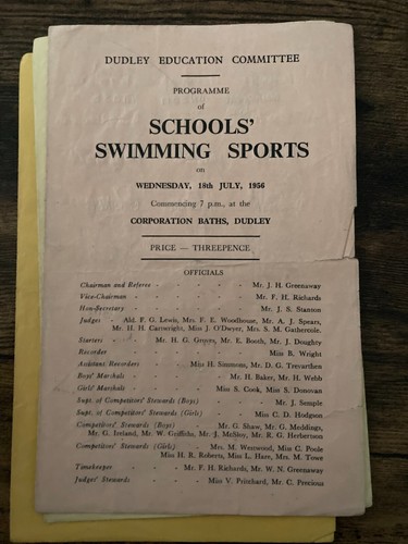 Dudley Schools Swimming Sports programmes 1955 1956 1957 1958 - Picture 4 of 9