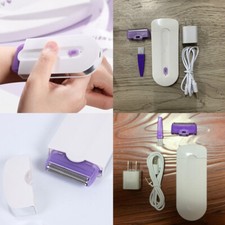 US 2 Pcs Painless Touch Removal Epilator Women Cordless Ladies Electric Shaver