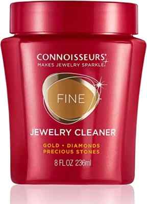 CONNOISSEURS Jewelry Cleaner Solution Gold Diamonds Gemstones Fine Jewelry, 8 Oz