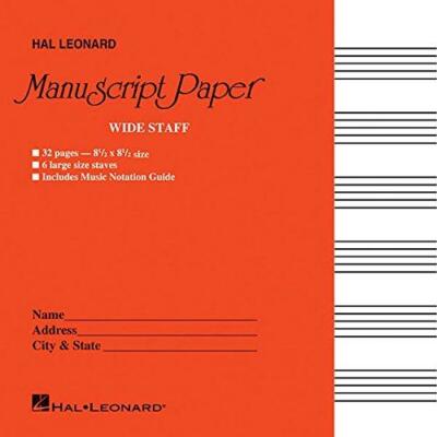 Wide Staff Manuscript Paper (Red Cover)